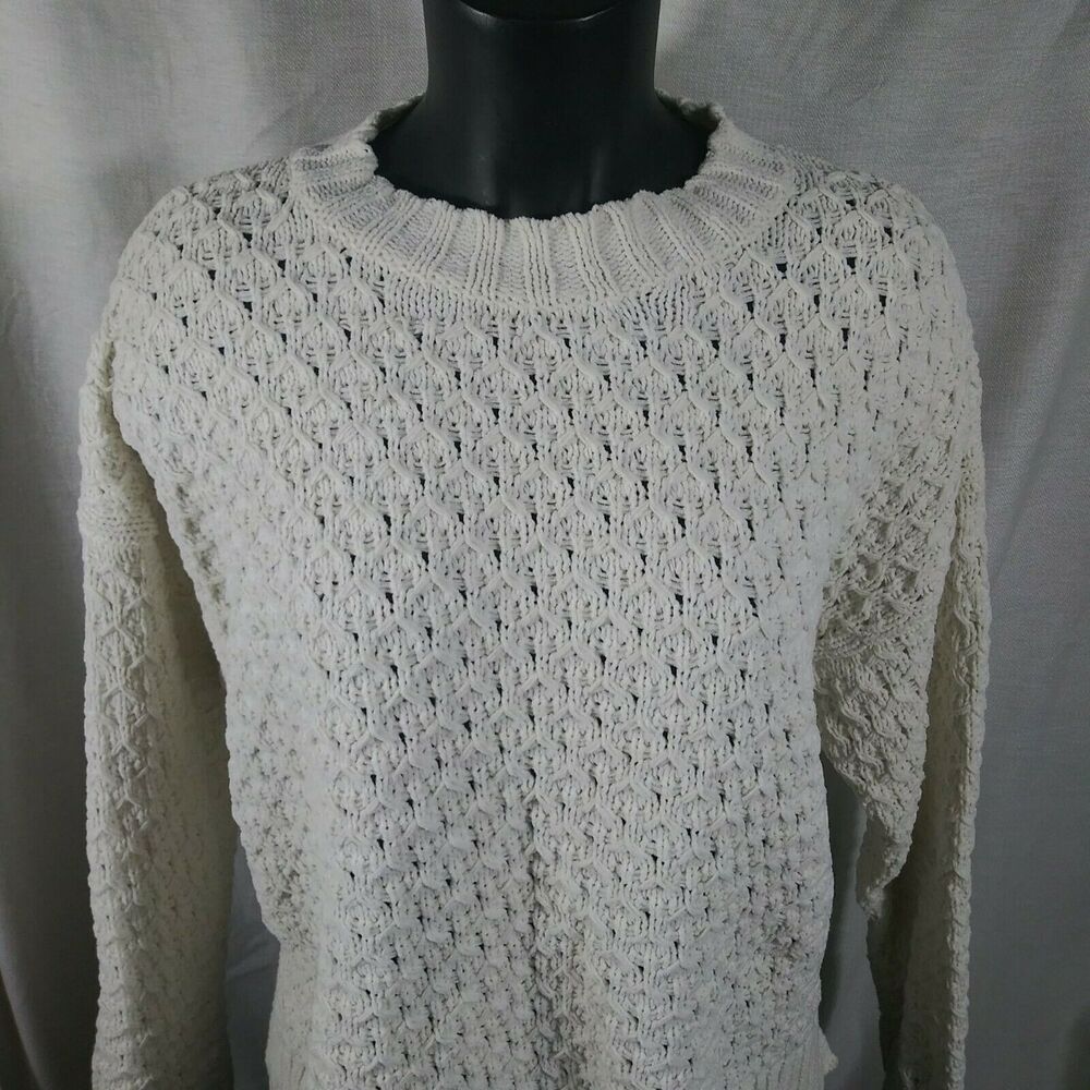 A New Day - Sweater Women's XL - Chunky Knit - Side Slits - Ivory